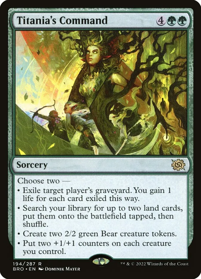 2022 The Brothers' War Titania's Command #194 rare card image
