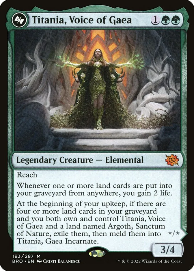 2022 The Brothers' War Titania, Voice of Gaea #193 mythic card image