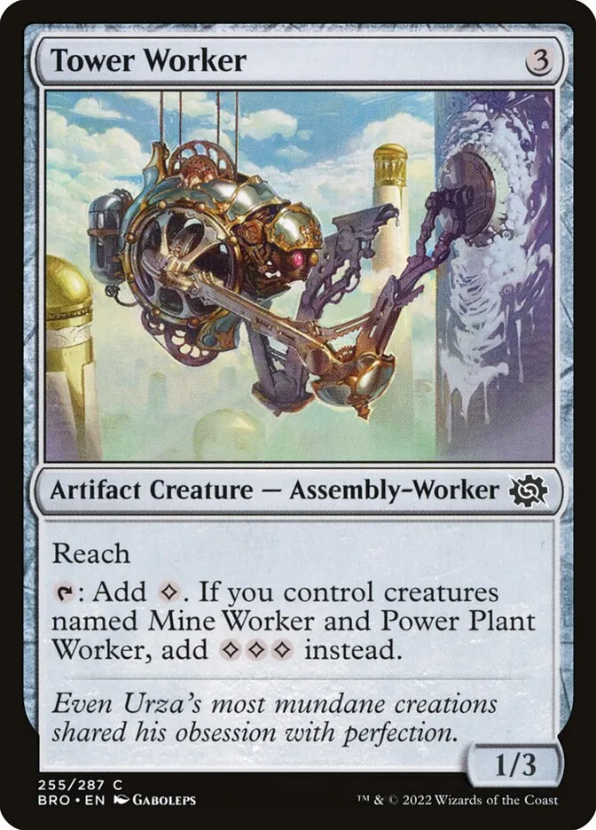 2022 The Brothers' War Tower Worker common #255 common card image