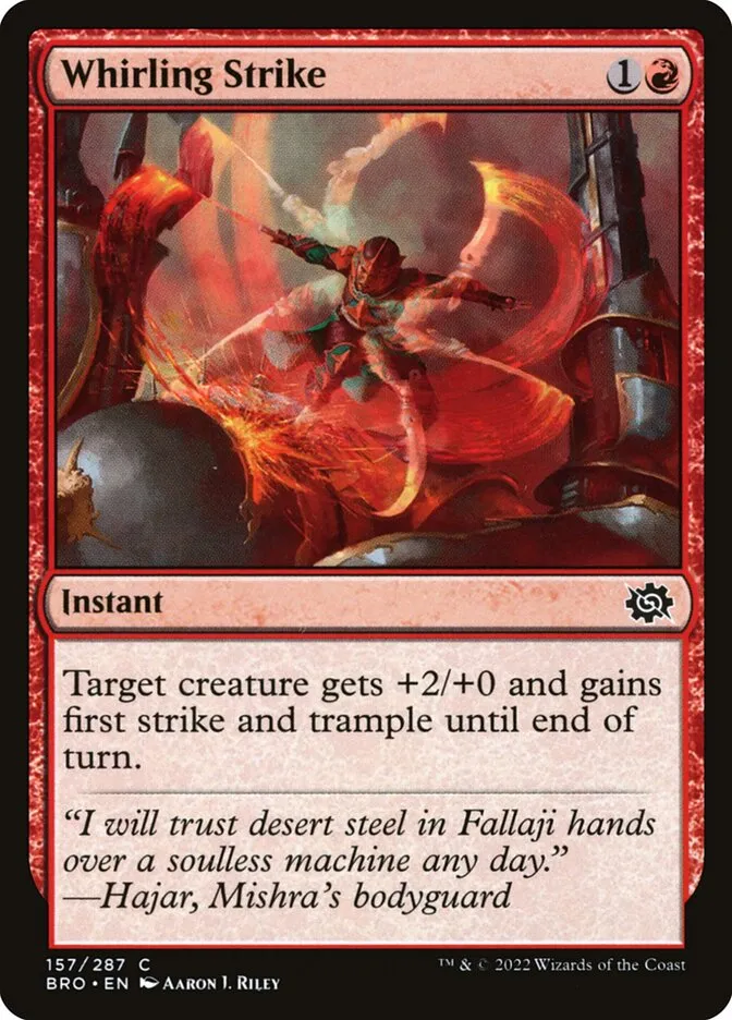 2022 The Brothers' War Whirling Strike #157 common card image