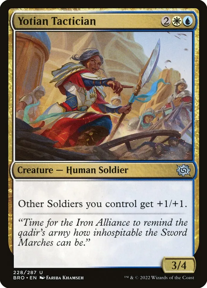 2022 The Brothers' War Yotian Tactician #228 uncommon card image
