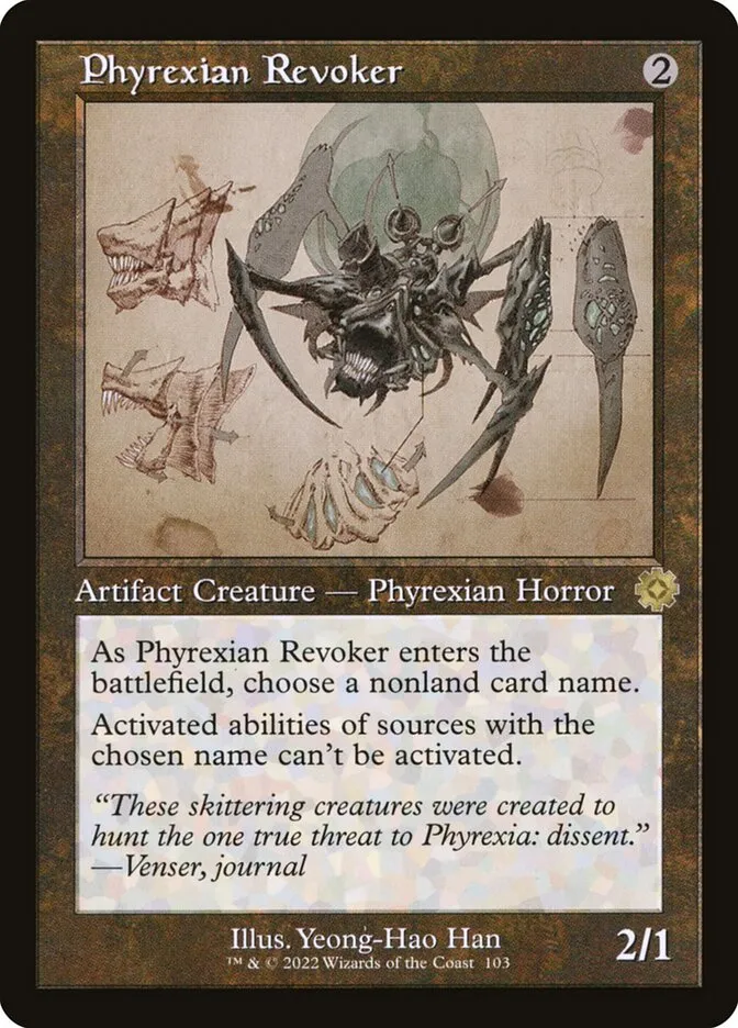 2022 The Brothers' War Retro Artifacts Phyrexian Revoker #103 rare card image