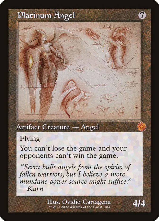 2022 The Brothers' War Retro Artifacts Platinum Angel #104 mythic card image