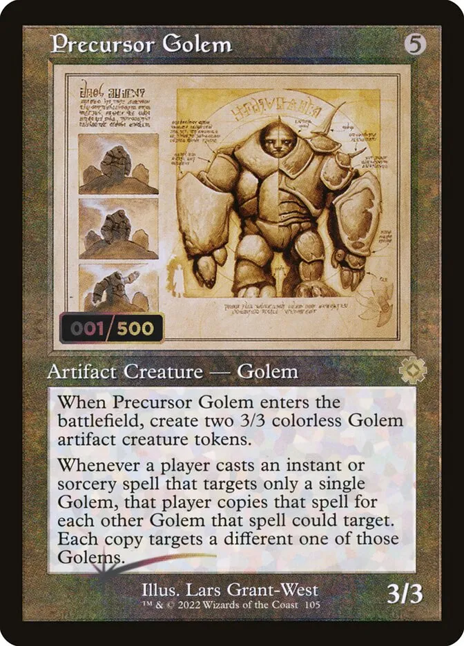 2022 The Brothers' War Retro Artifacts Precursor Golem #105z rare card image