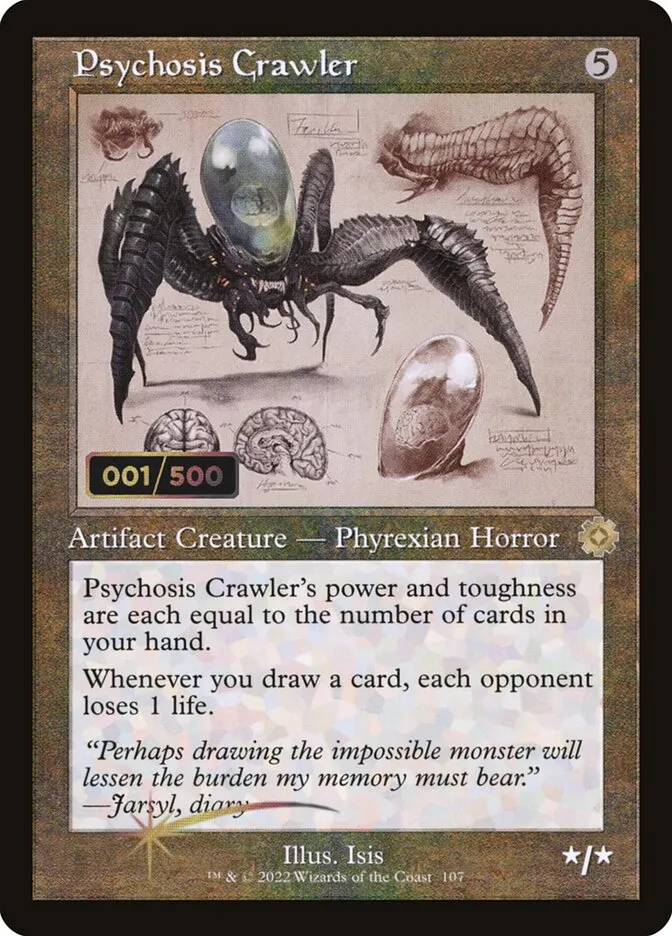 2022 The Brothers' War Retro Artifacts Psychosis Crawler #107z rare card image