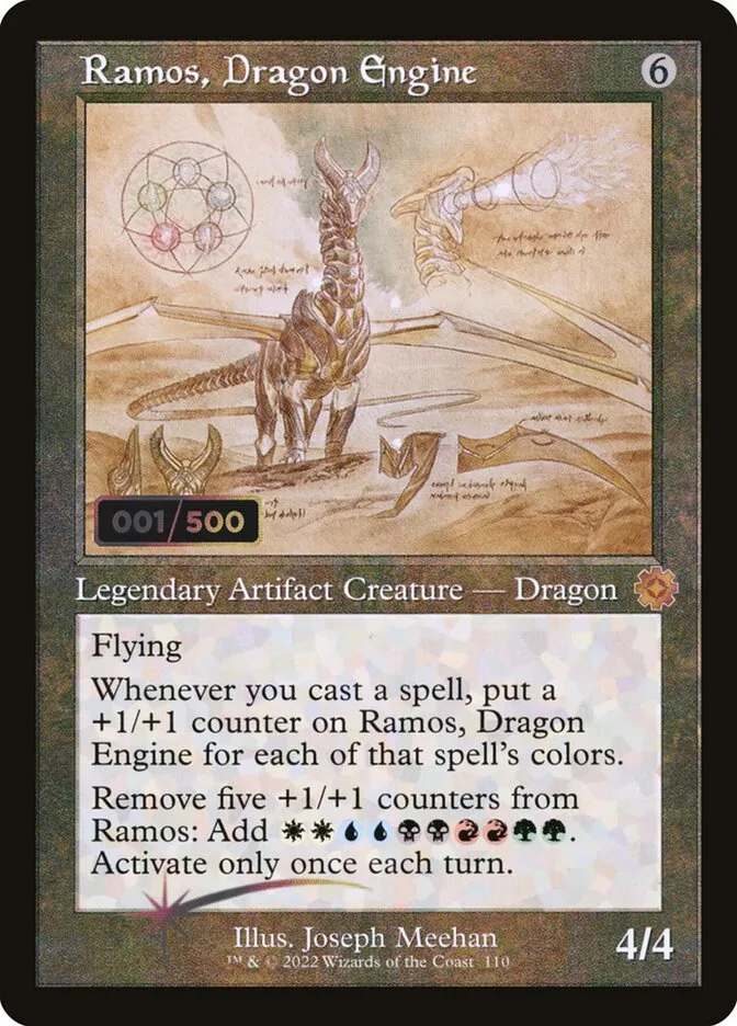 2022 The Brothers' War Retro Artifacts Ramos, Dragon Engine #110z mythic card image