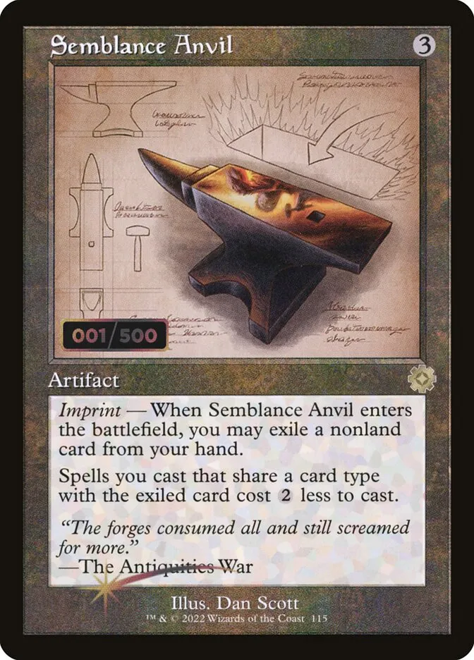 2022 The Brothers' War Retro Artifacts Semblance Anvil rare #115z rare card image