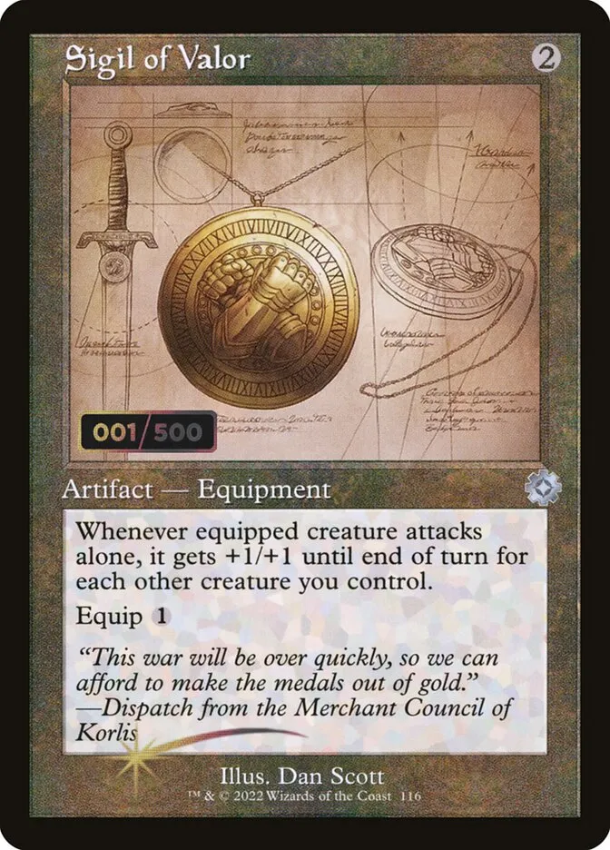 2022 The Brothers' War Retro Artifacts Sigil of Valor uncommon #116z uncommon card image