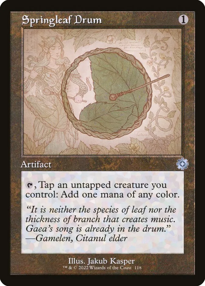 2022 The Brothers' War Retro Artifacts Springleaf Drum uncommon #118 uncommon card image