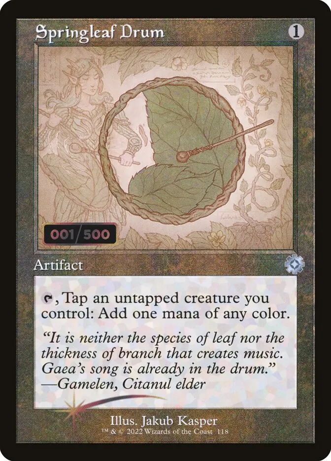2022 The Brothers' War Retro Artifacts Springleaf Drum uncommon #118z uncommon card image