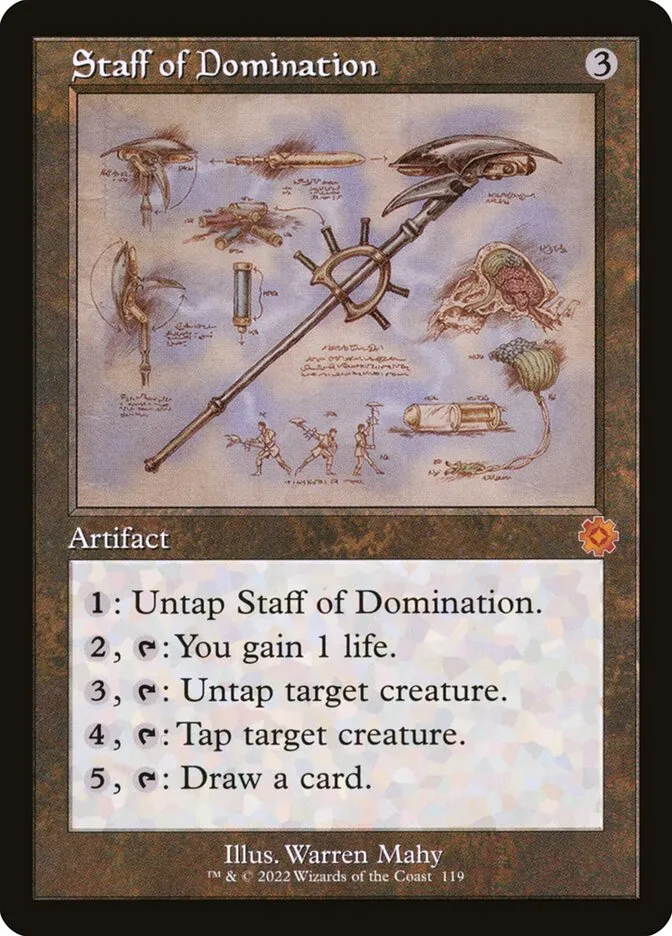 2022 The Brothers' War Retro Artifacts Staff of Domination mythic #119 mythic card image