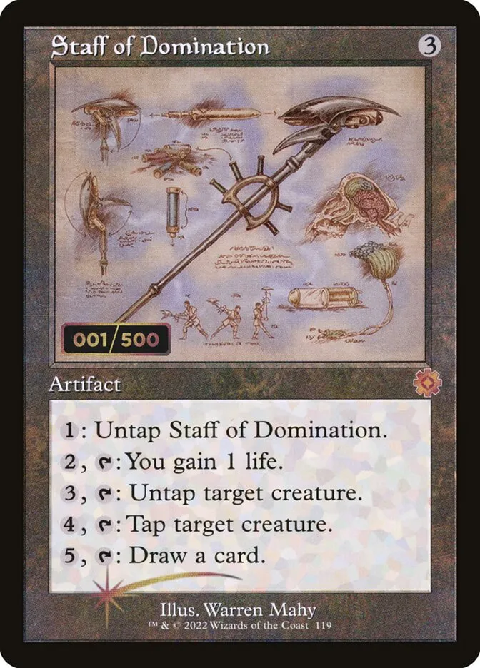 2022 The Brothers' War Retro Artifacts Staff of Domination mythic #119z mythic card image