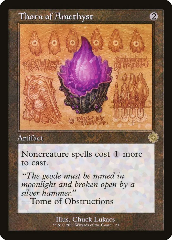 2022 The Brothers' War Retro Artifacts Thorn of Amethyst rare #123 rare card image