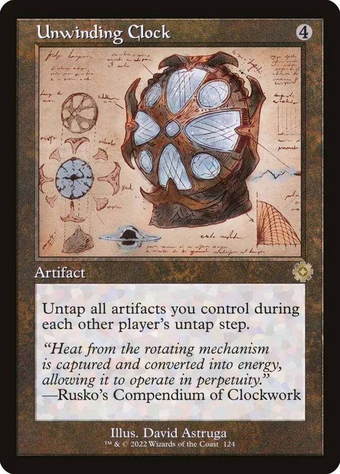 2022 The Brothers' War Retro Artifacts Unwinding Clock rare #124 rare card image