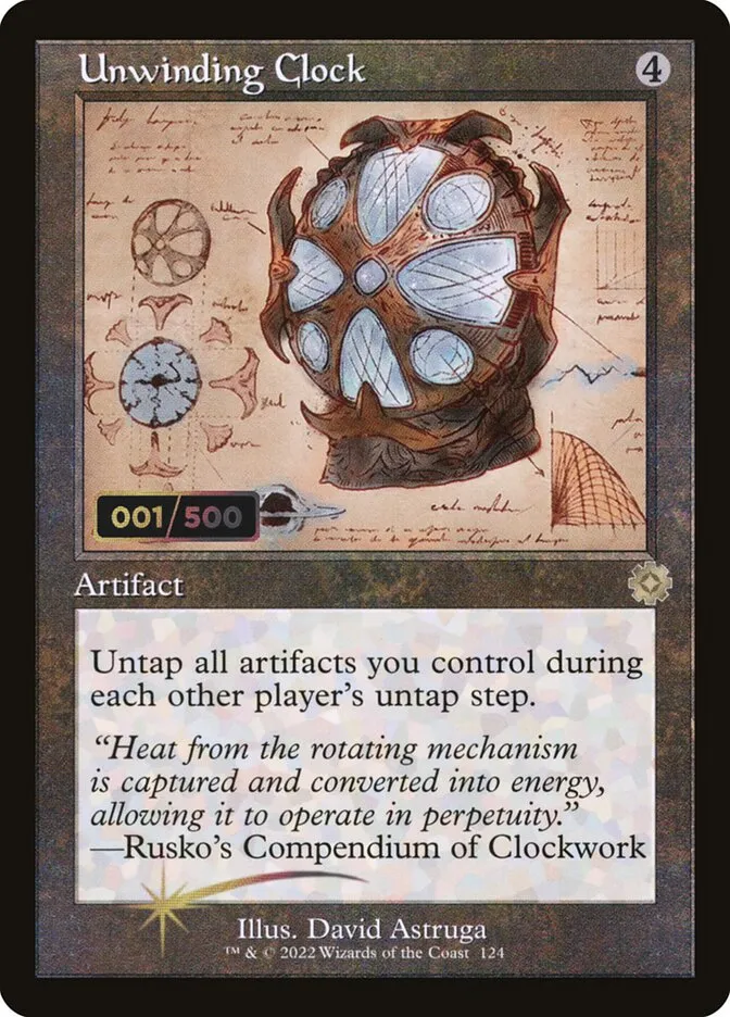 2022 The Brothers' War Retro Artifacts Unwinding Clock rare #124z rare card image