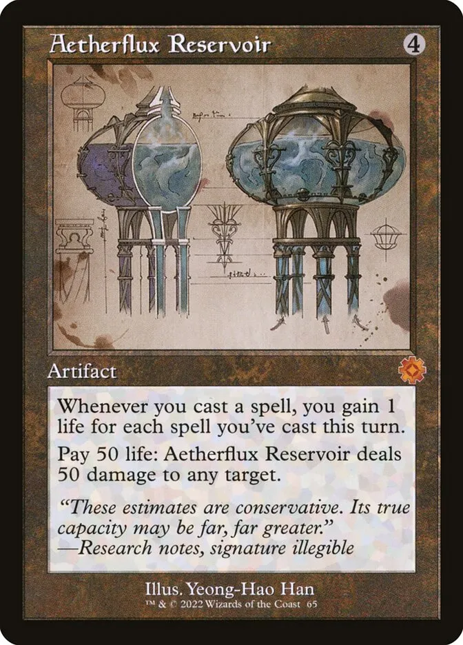 2022 The Brothers' War Retro Artifacts Aetherflux Reservoir mythic #65 mythic card image