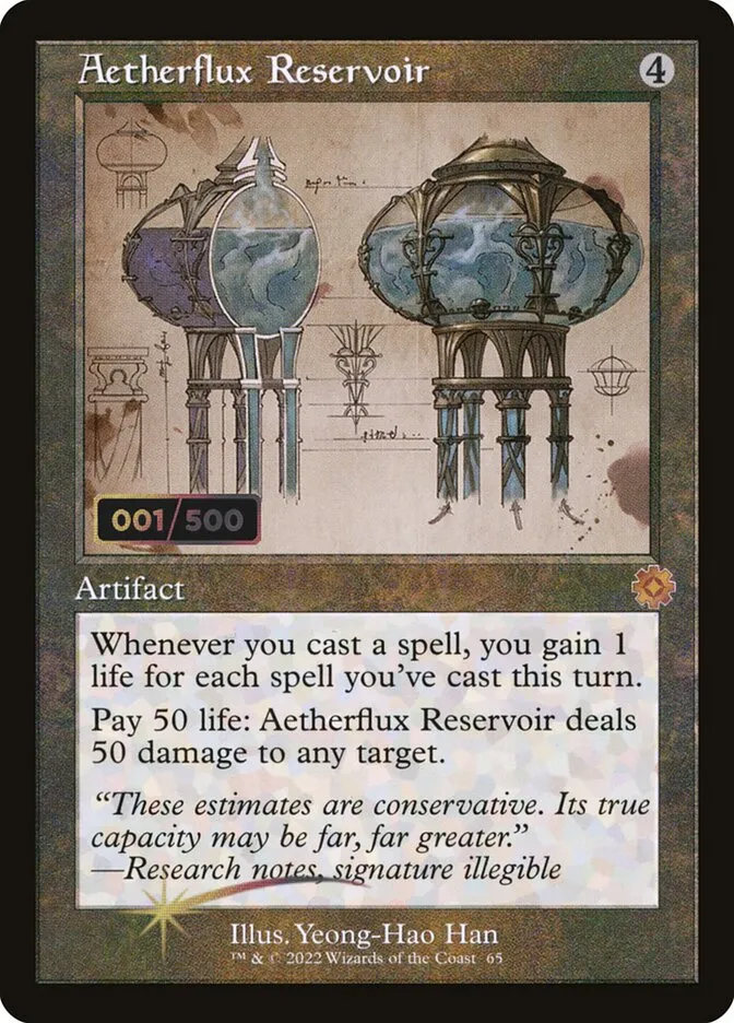 2022 The Brothers' War Retro Artifacts Aetherflux Reservoir mythic #65z mythic card image