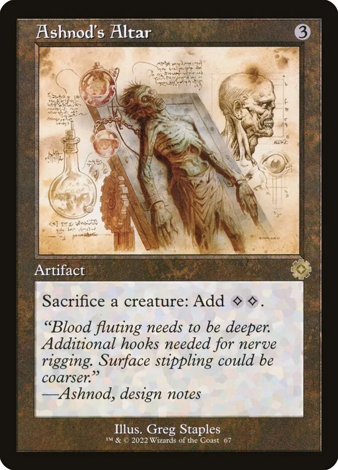 2022 The Brothers' War Retro Artifacts Ashnod's Altar rare #67 rare card image