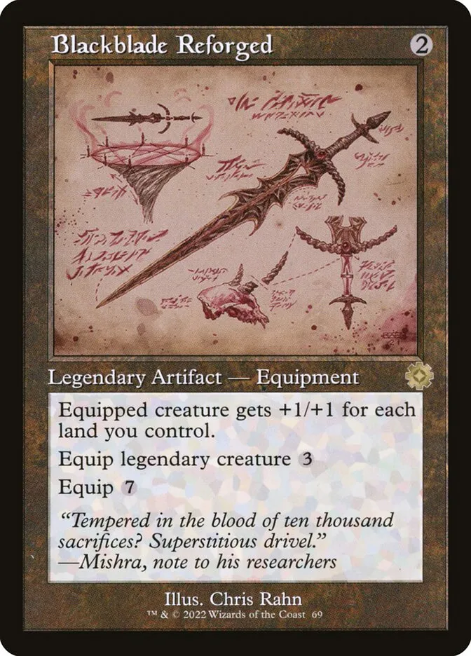 2022 The Brothers' War Retro Artifacts Blackblade Reforged rare #69 rare card image
