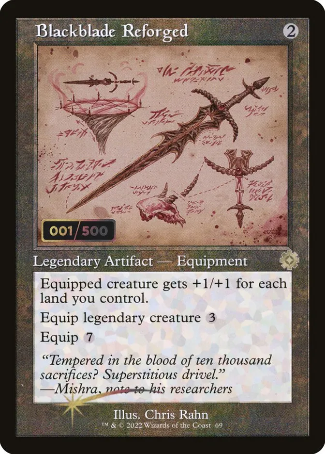 2022 The Brothers' War Retro Artifacts Blackblade Reforged rare #69z rare card image