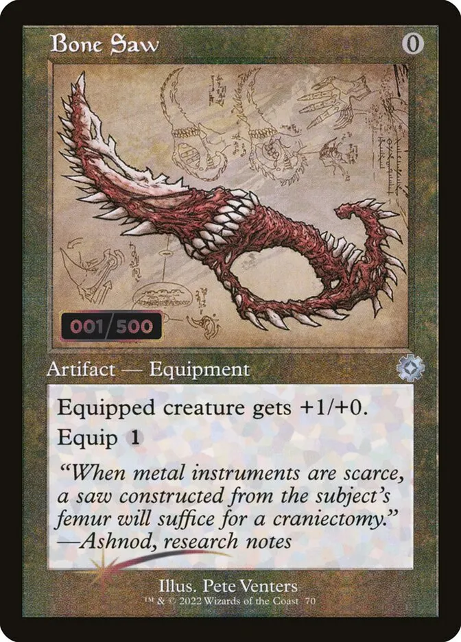 2022 The Brothers' War Retro Artifacts Bone Saw uncommon #70z uncommon card image