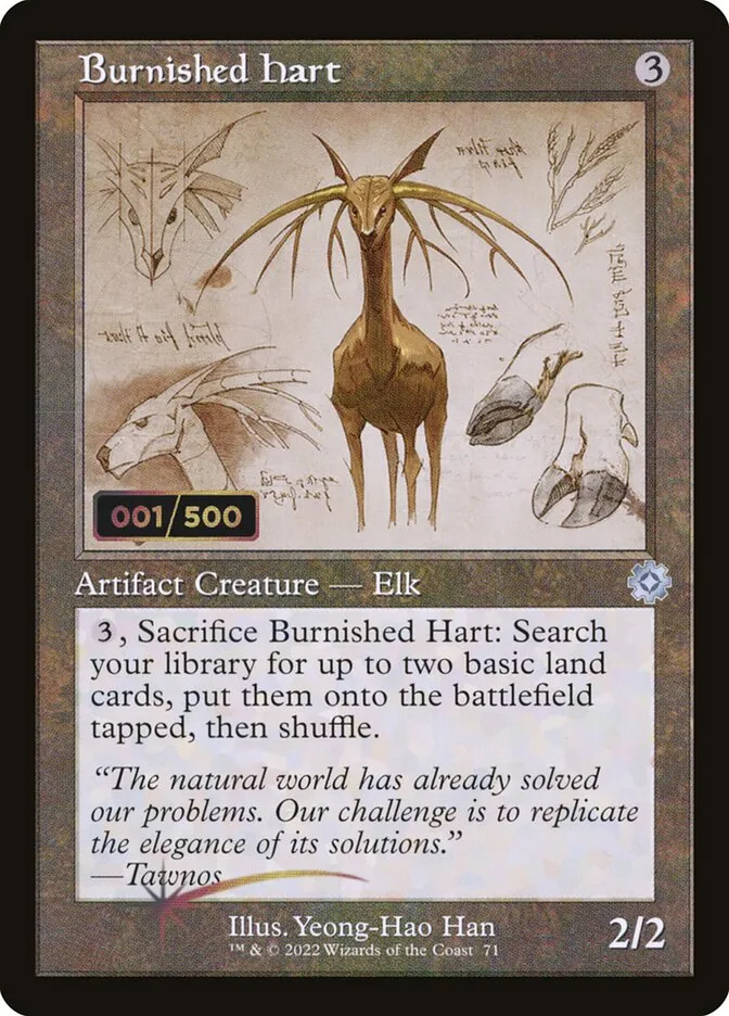 2022 The Brothers' War Retro Artifacts Burnished Hart uncommon #71z uncommon card image