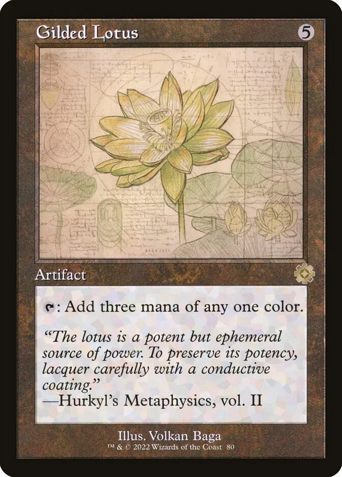 2022 The Brothers' War Retro Artifacts Gilded Lotus #80 rare card image