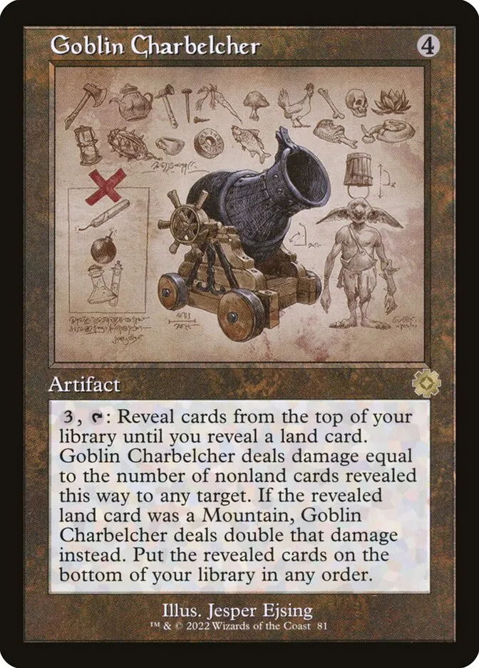 2022 The Brothers' War Retro Artifacts Goblin Charbelcher #81 rare card image