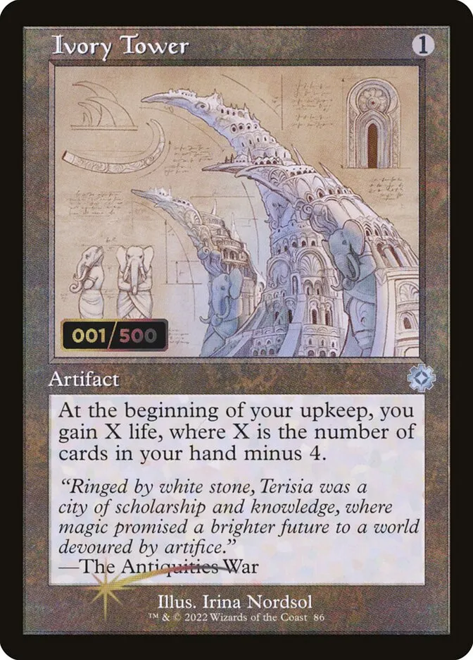 2022 The Brothers' War Retro Artifacts Ivory Tower #86z uncommon card image
