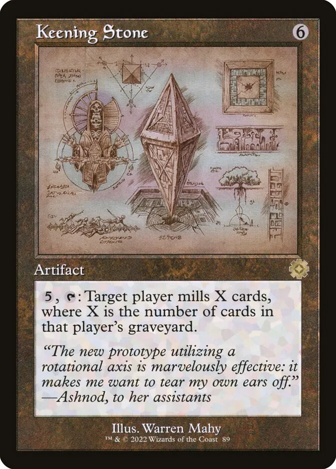 2022 The Brothers' War Retro Artifacts Keening Stone #89 rare card image
