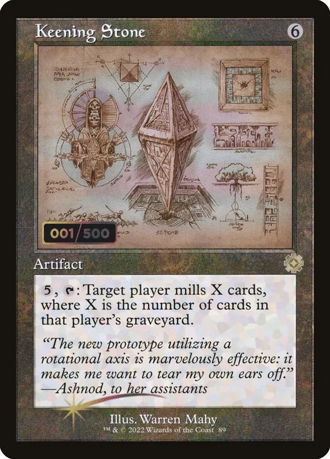 2022 The Brothers' War Retro Artifacts Keening Stone #89z rare card image