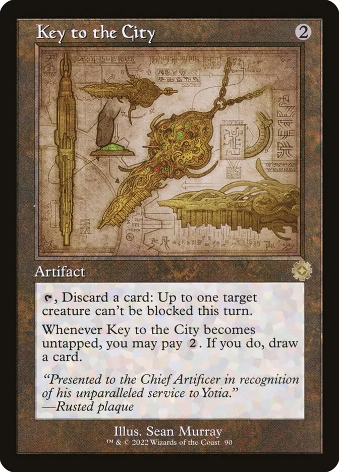 2022 The Brothers' War Retro Artifacts Key to the City #90 rare card image