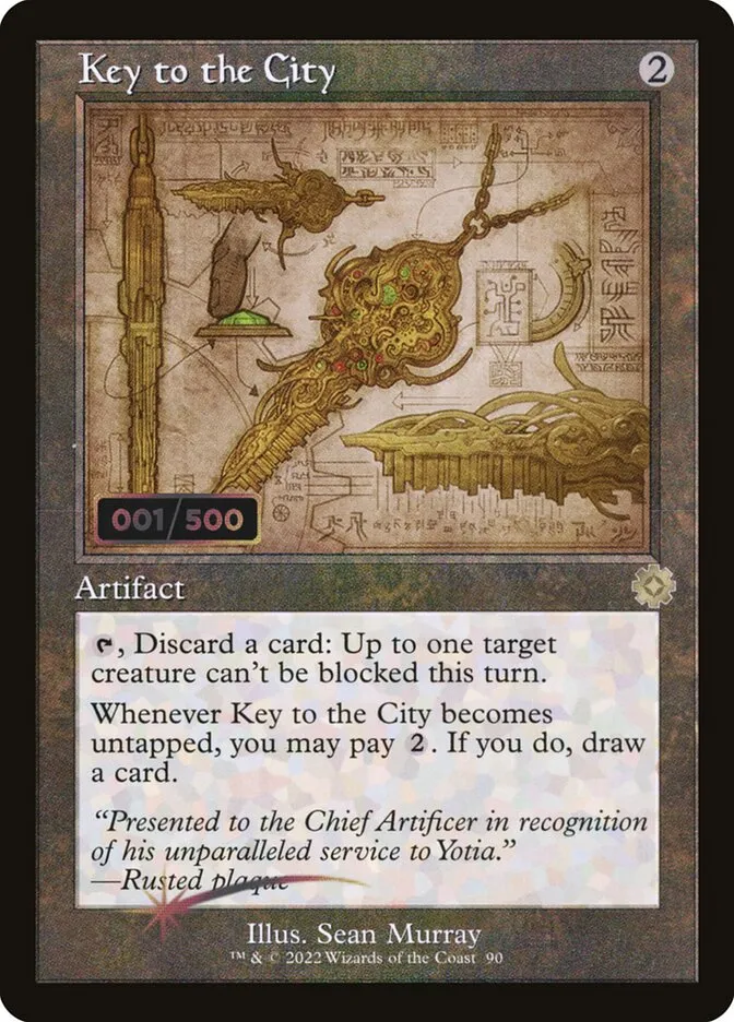 2022 The Brothers' War Retro Artifacts Key to the City #90z rare card image
