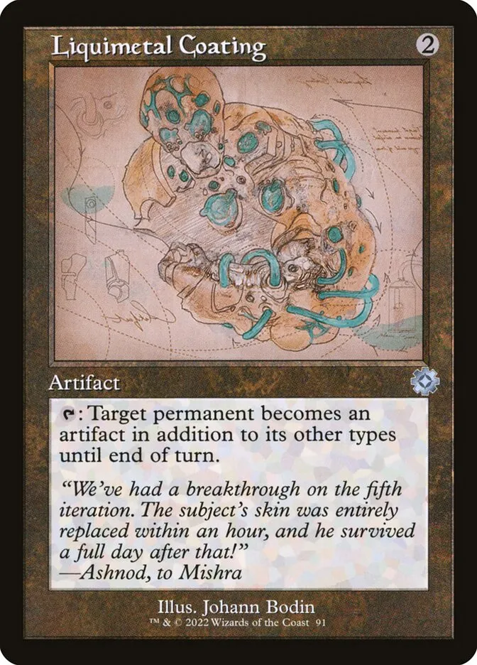 2022 The Brothers' War Retro Artifacts Liquimetal Coating #91 uncommon card image