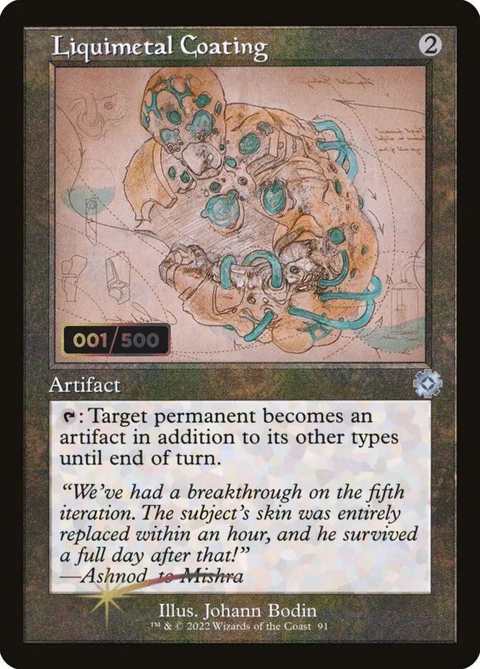 2022 The Brothers' War Retro Artifacts Liquimetal Coating #91z uncommon card image