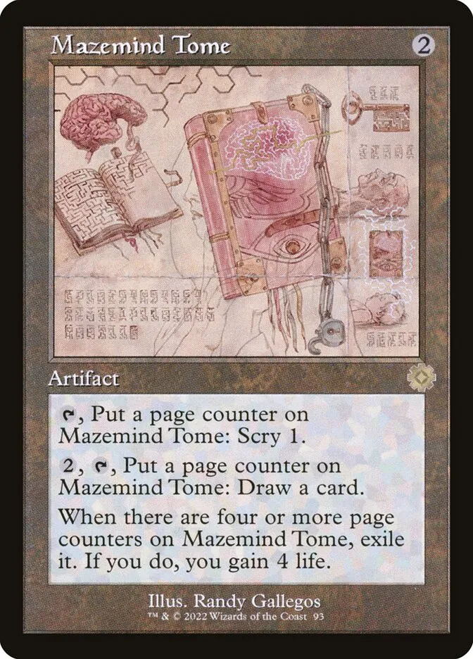 2022 The Brothers' War Retro Artifacts Mazemind Tome #93 rare card image