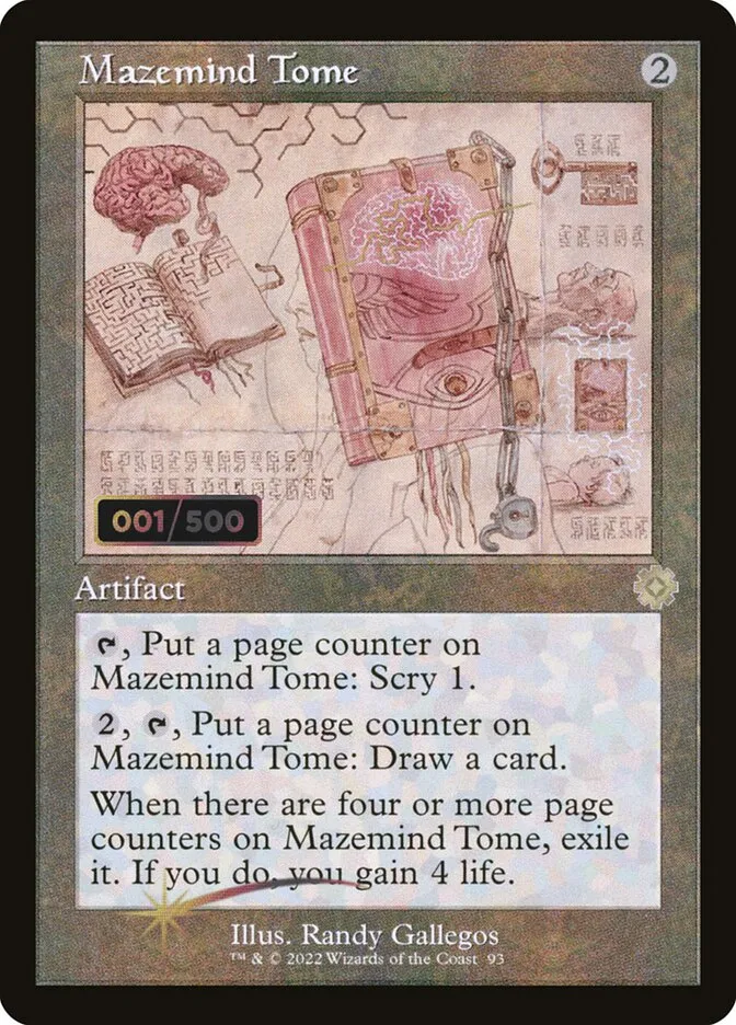 2022 The Brothers' War Retro Artifacts Mazemind Tome #93z rare card image