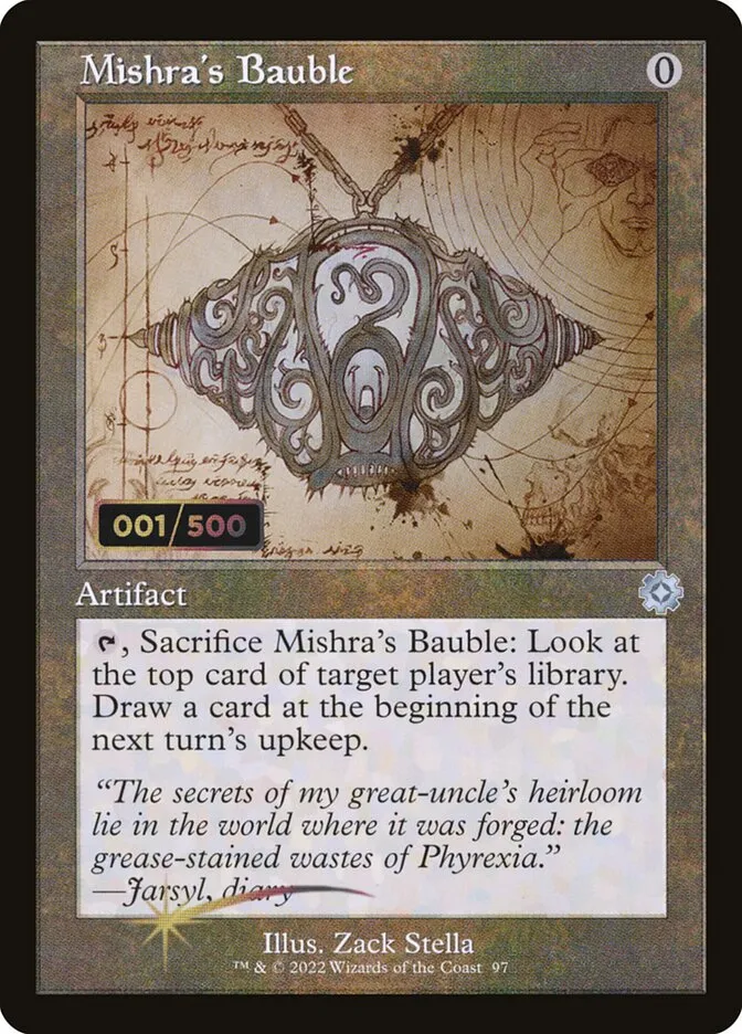 2022 The Brothers' War Retro Artifacts Mishra's Bauble #97z uncommon card image