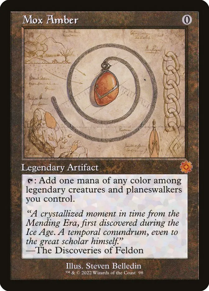 2022 The Brothers' War Retro Artifacts Mox Amber #98 mythic card image