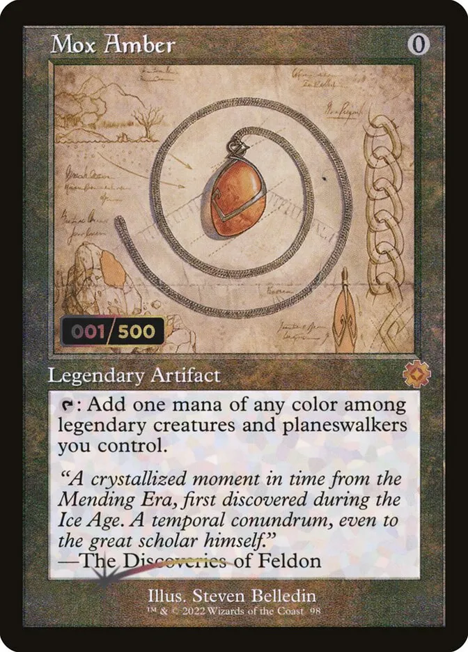 2022 The Brothers' War Retro Artifacts Mox Amber #98z mythic card image