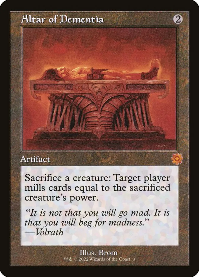 2022 The Brothers' War Retro Artifacts Altar of Dementia mythic #3 mythic card image