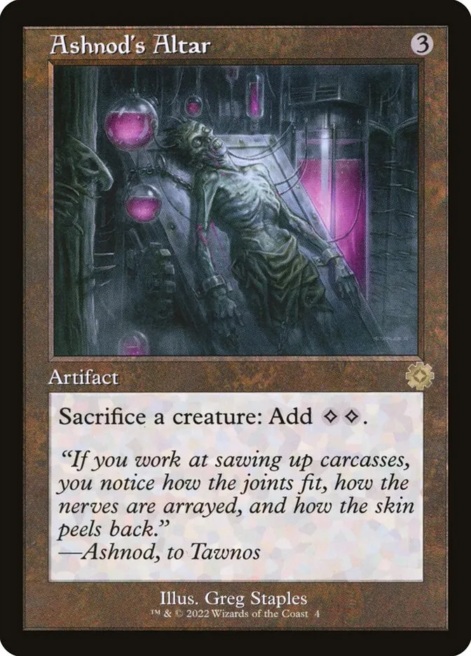 2022 The Brothers' War Retro Artifacts Ashnod's Altar rare #4 rare card image