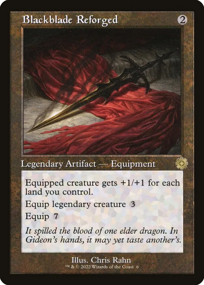 2022 The Brothers' War Retro Artifacts Blackblade Reforged rare #6 rare card image