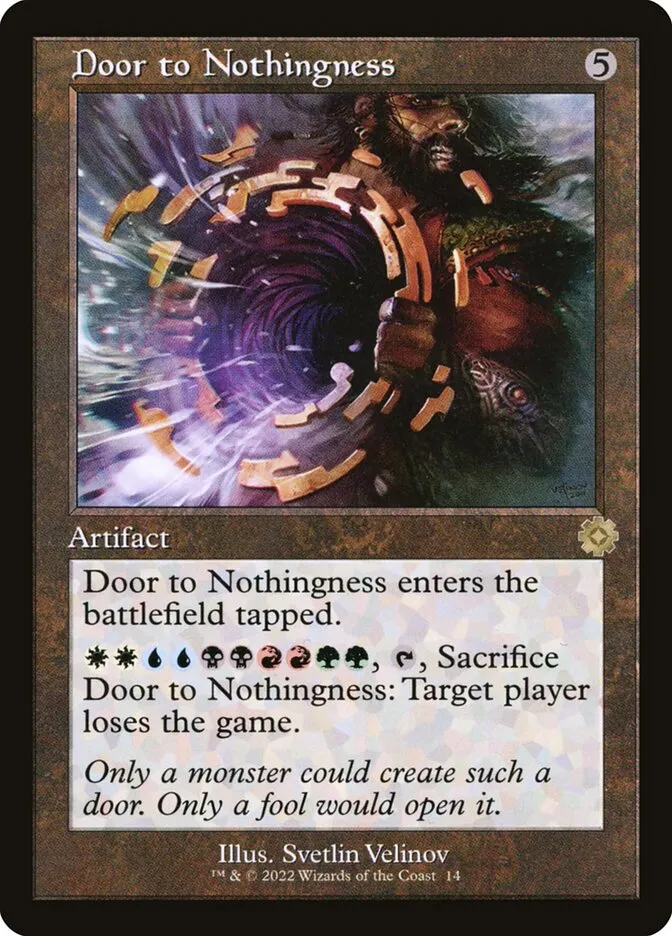 2022 The Brothers' War Retro Artifacts Door to Nothingness rare #14 rare card image