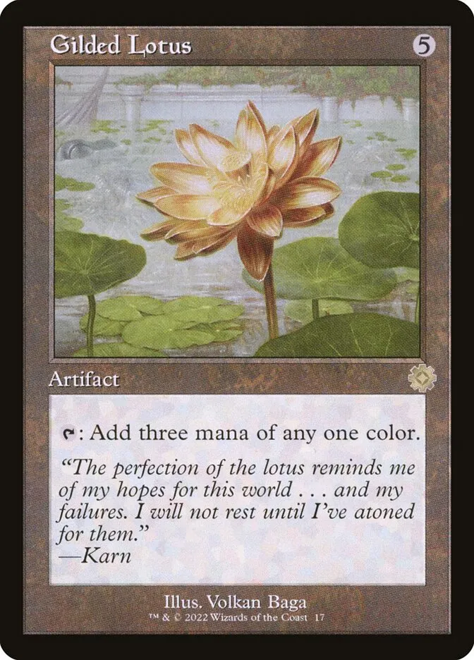 2022 The Brothers' War Retro Artifacts Gilded Lotus rare #17 rare card image