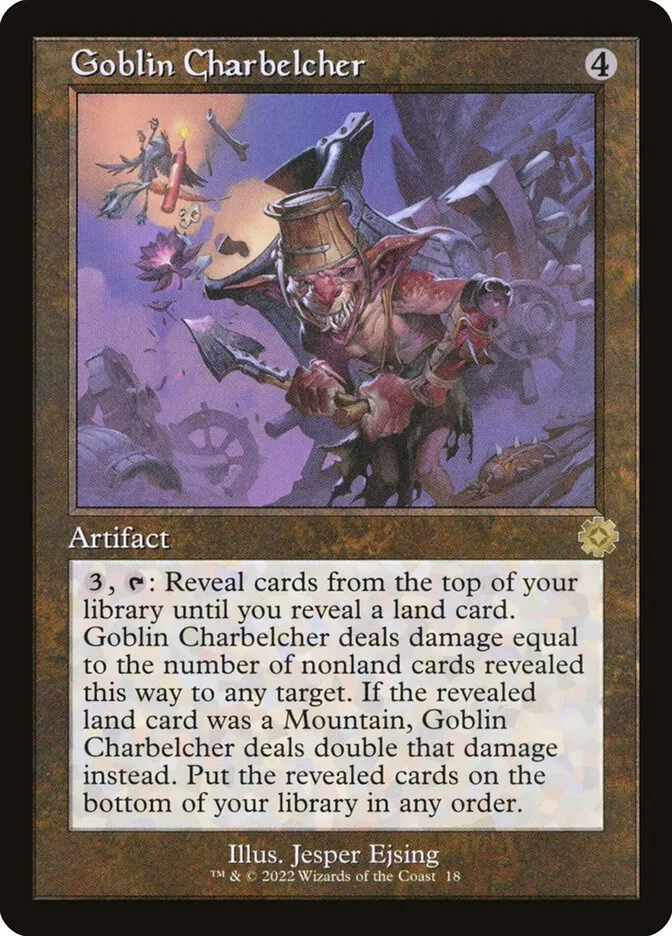 2022 The Brothers' War Retro Artifacts Goblin Charbelcher rare #18 rare card image