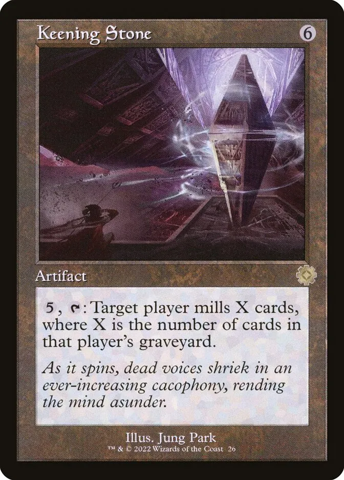 2022 The Brothers' War Retro Artifacts Keening Stone rare #26 rare card image