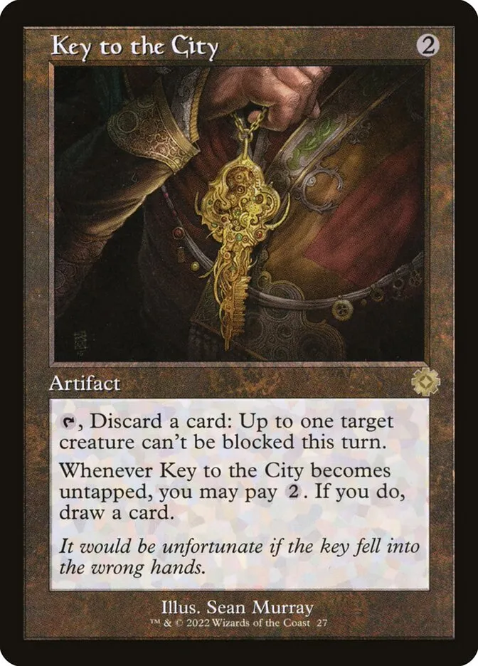 2022 The Brothers' War Retro Artifacts Key to the City rare #27 rare card image