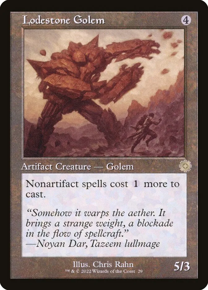 2022 The Brothers' War Retro Artifacts Lodestone Golem rare #29 rare card image