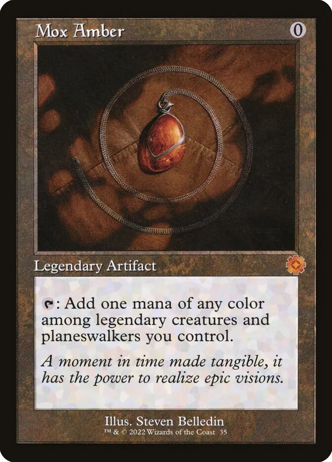 2022 The Brothers' War Retro Artifacts Mox Amber mythic #35 mythic card image